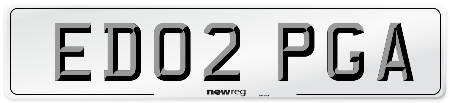 ED02 PGA Number Plate from New Reg